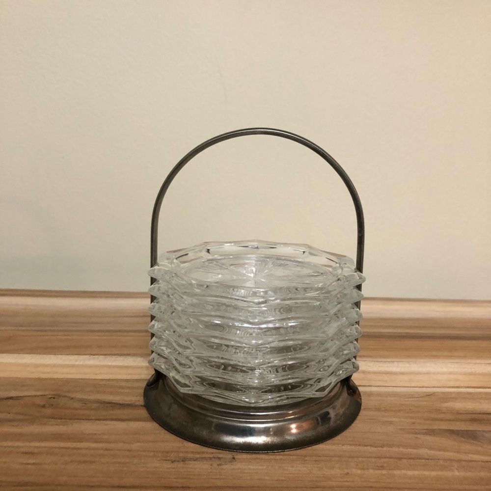 Vintage Crystal Coaster Set